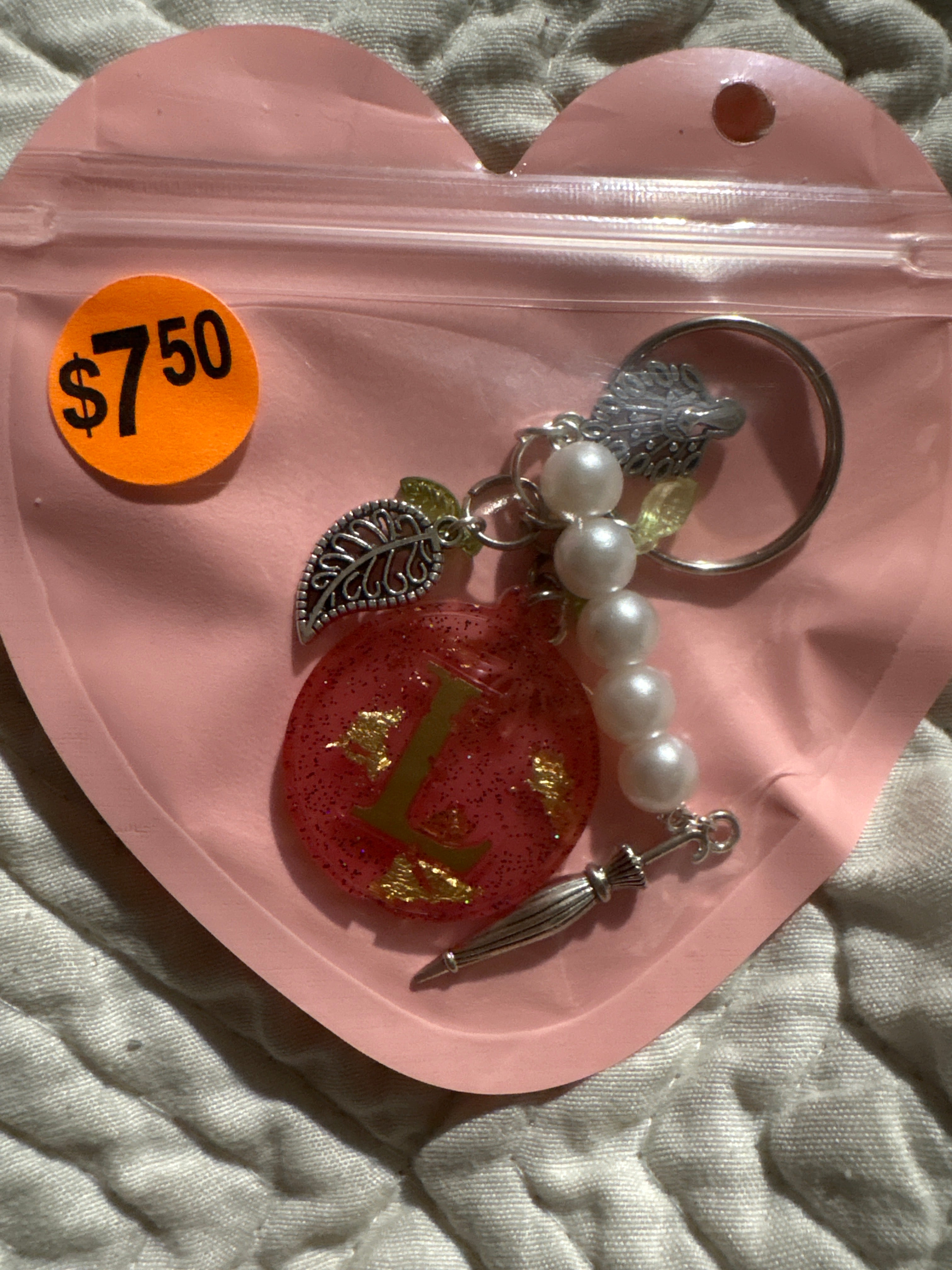 L initial keychain