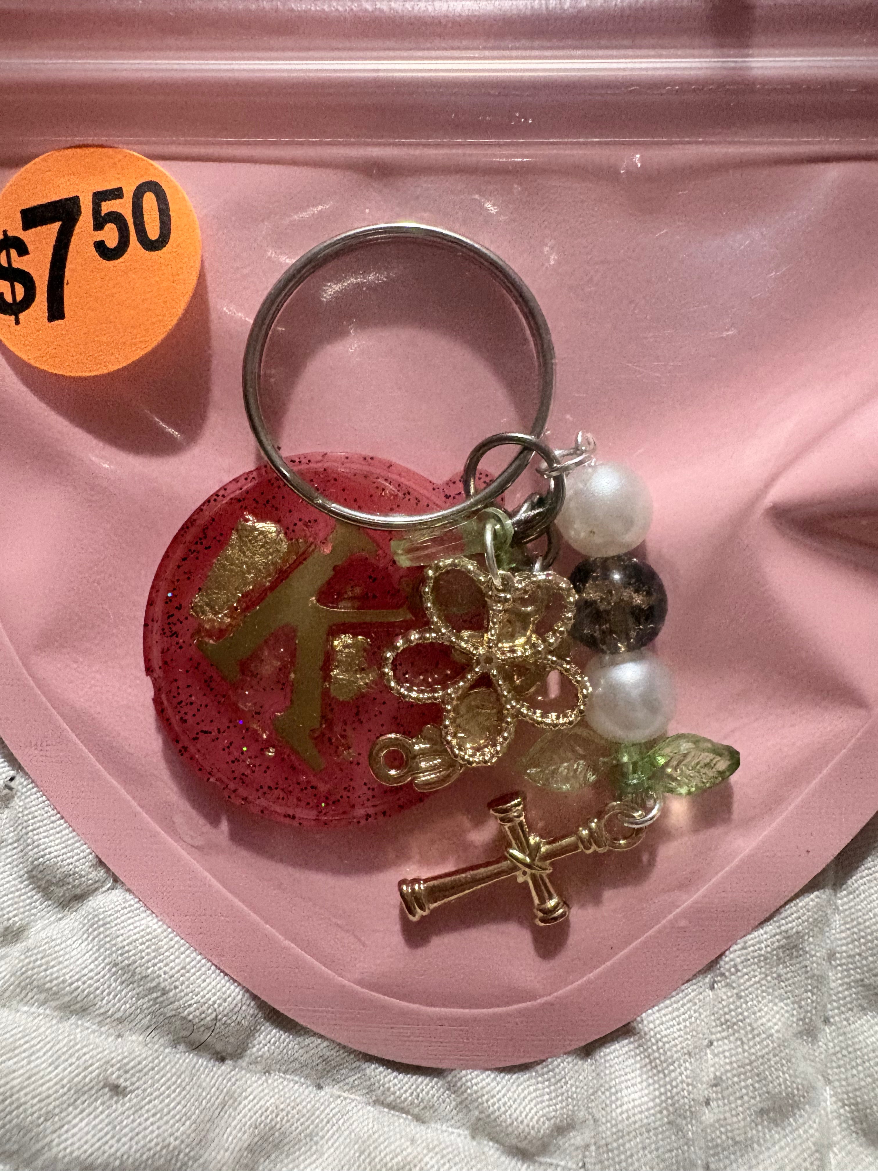 K initial keychain charm