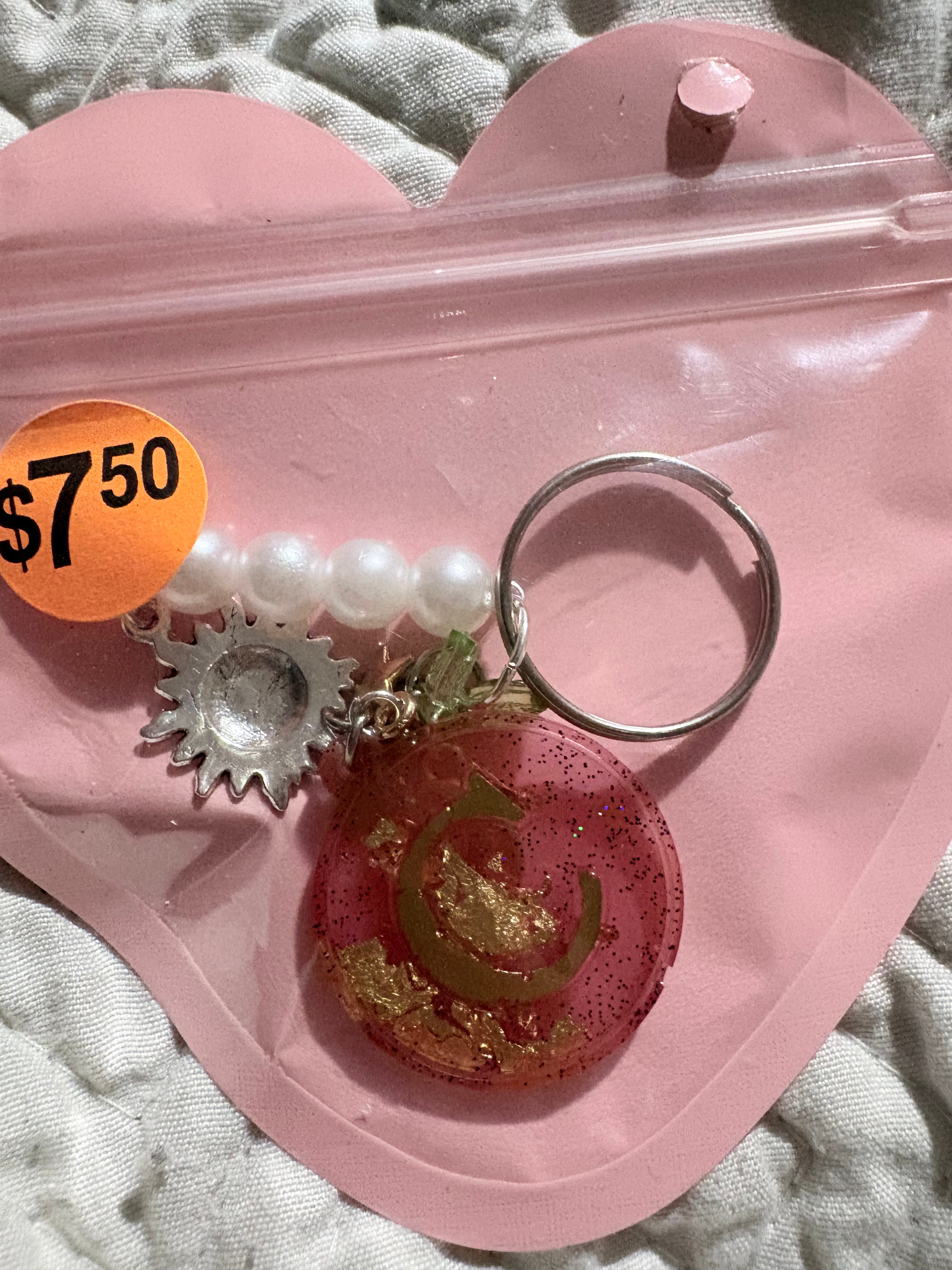 C initial keychain charm