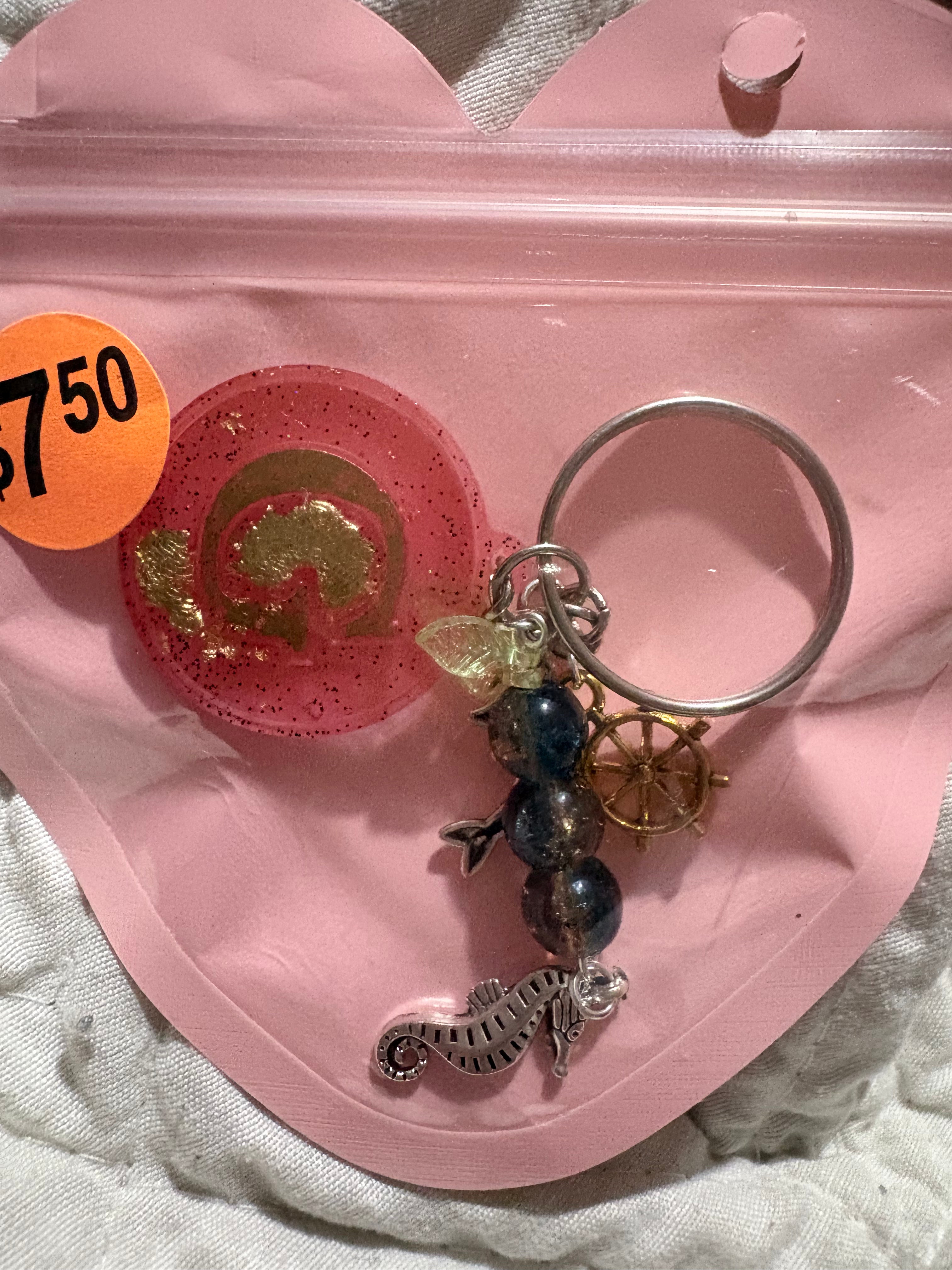 G initial keychain charm