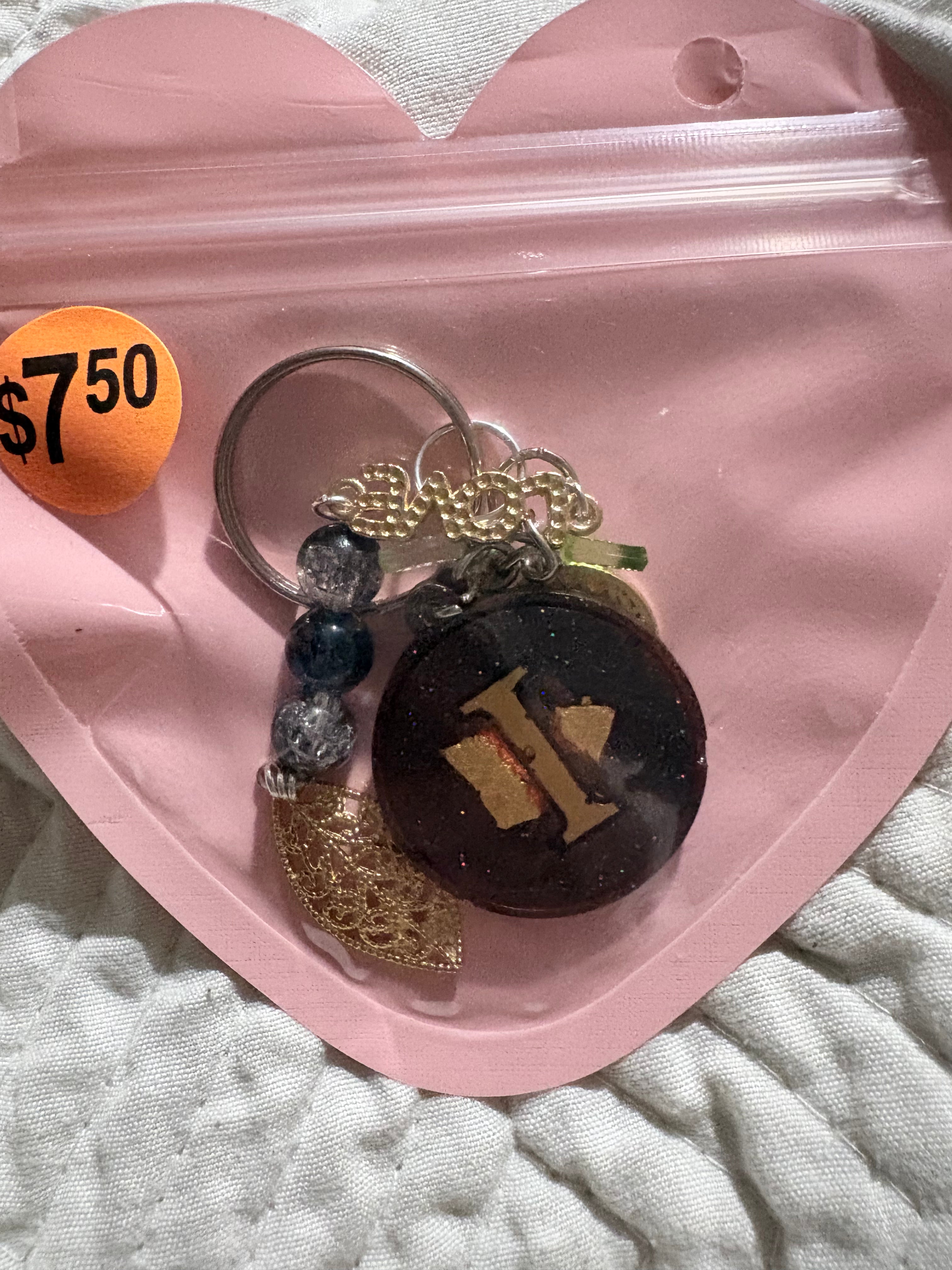 I initial keychain charm