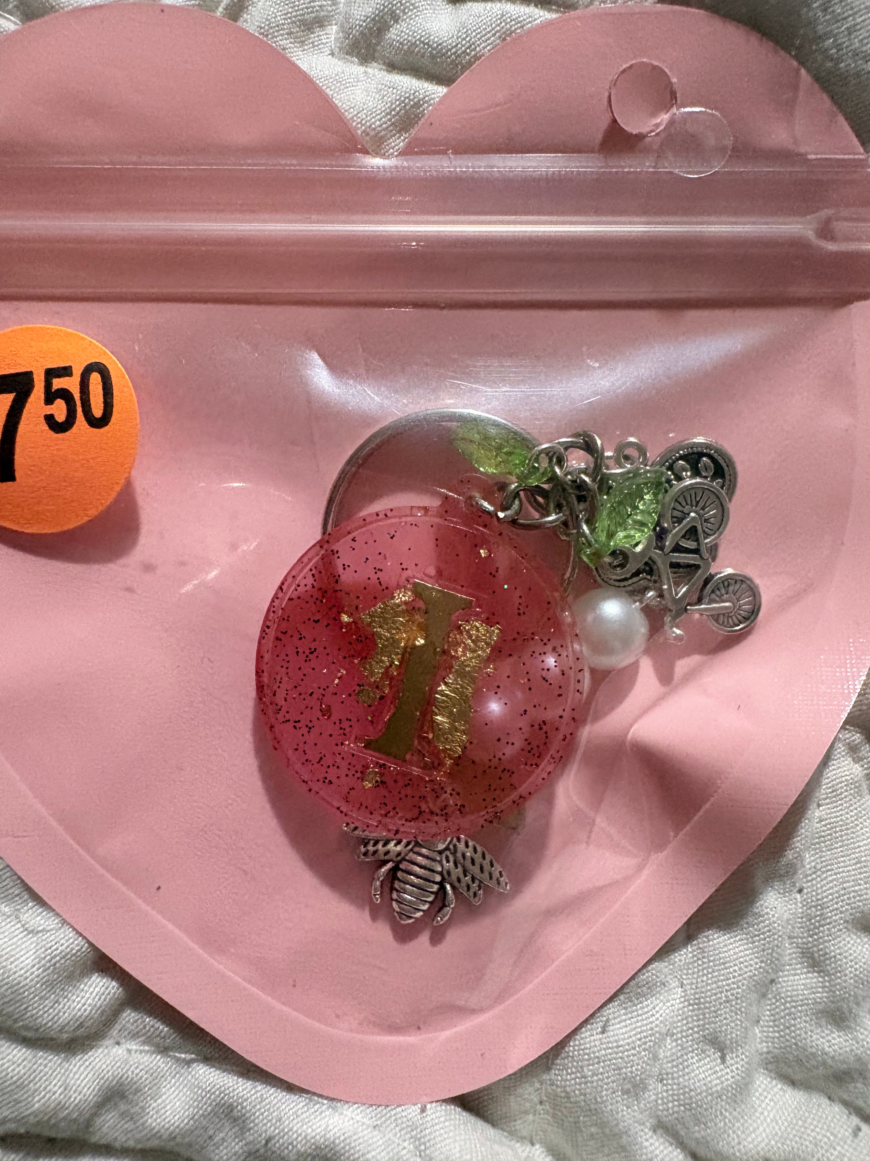 I initial keychain charm