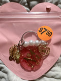 M initial keychain charm