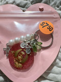Q initial keychain charm