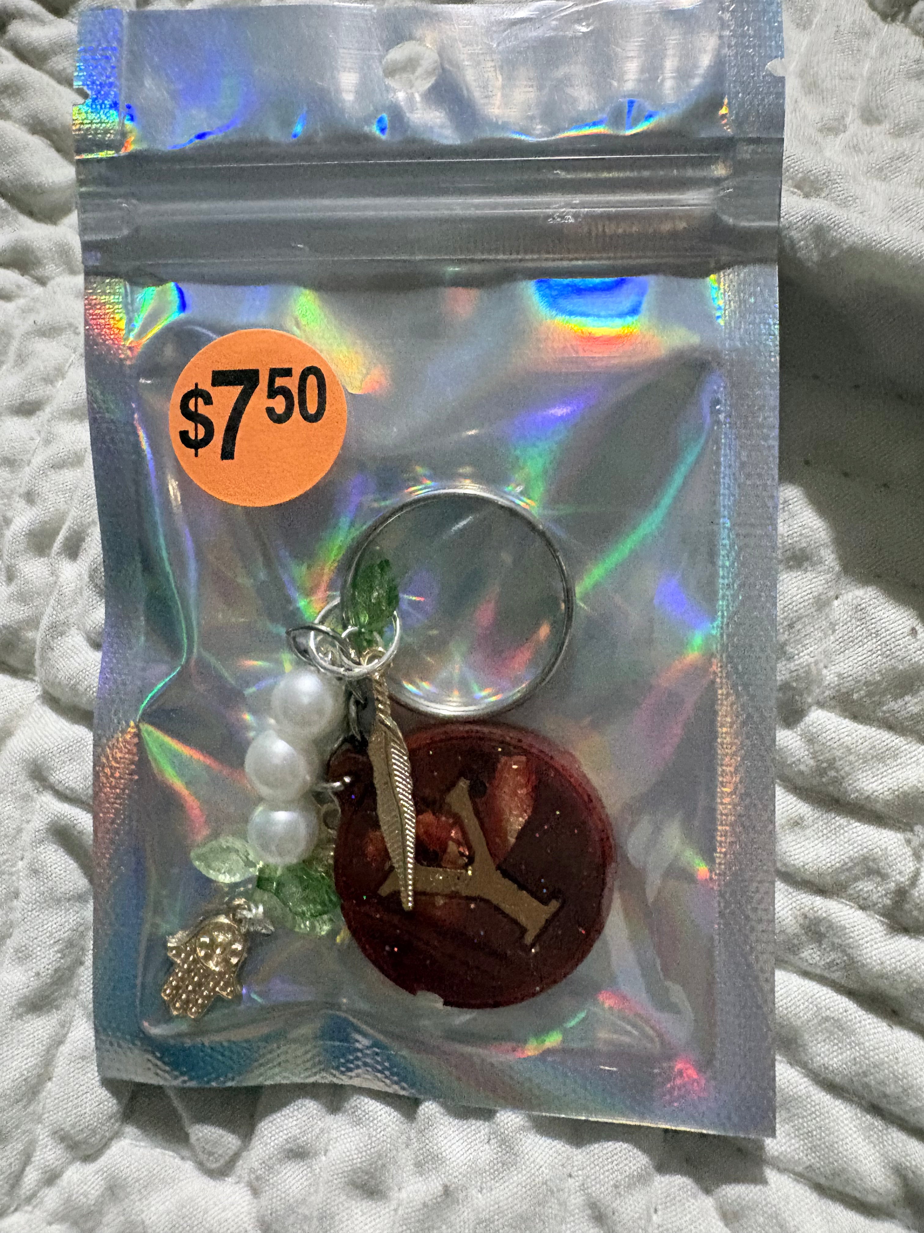 Y initial keychain charm