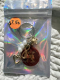 X initial keychain charm