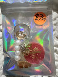 X initial keychain charm