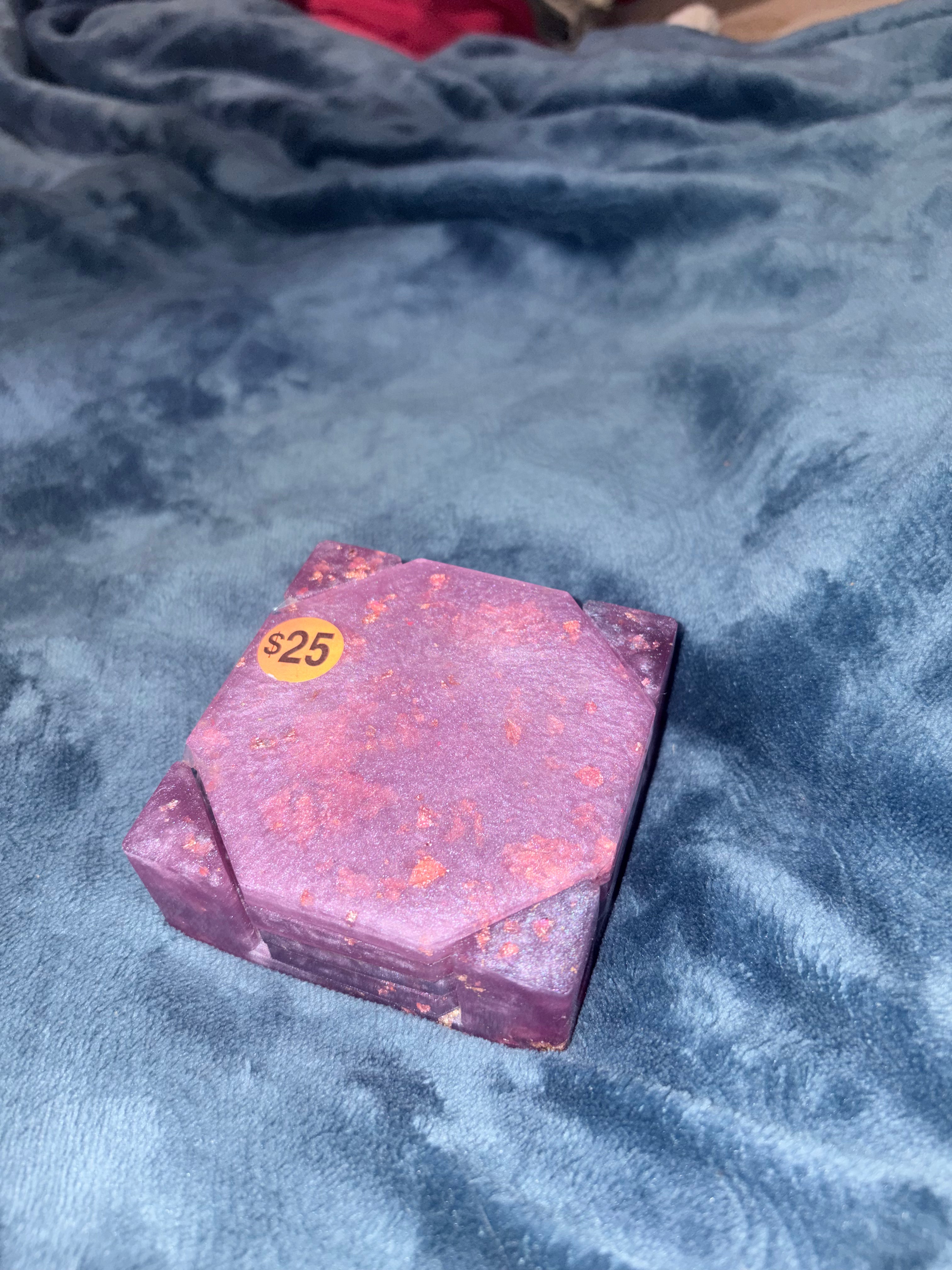 4 piece coaster set and holder